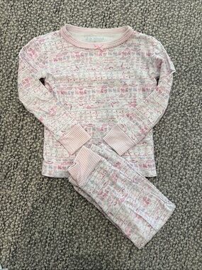 Joy Street Pink & White Girls' Two-Piece Pajama Set